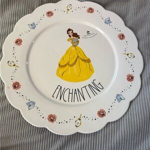 Disney Enchanting Princess Yellow and Pink Ceramic Dinner Plate